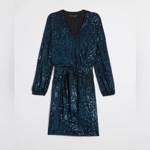 Brand New NWT — White House Black Market Sequin Blouson Dress (Size M)